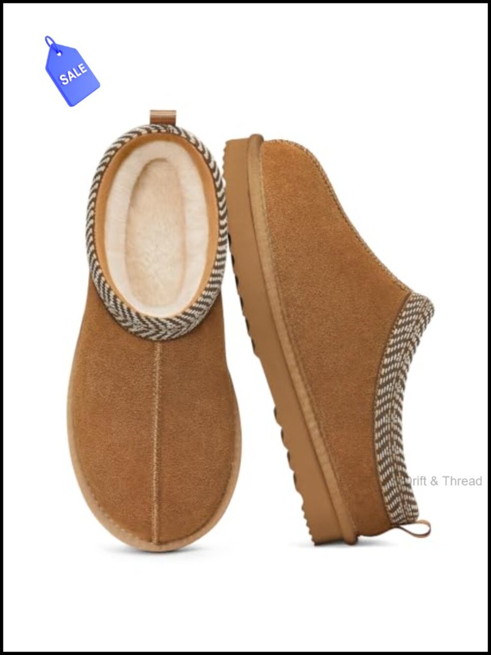 Genuine Suede Slippers for Women Memory Foam Fuzzy Faux Fur Lined House Shoes